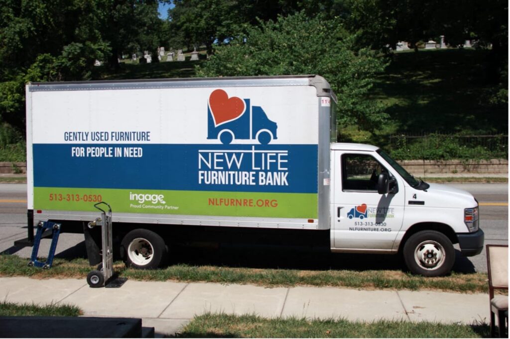 A photo of a New Life Furniture Truck